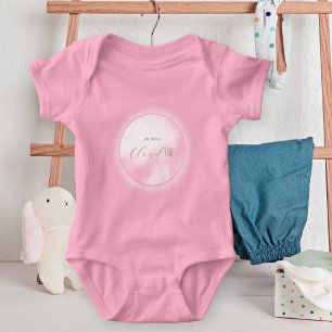 Body Para Bebê Estamos na Nuvem 9 Chás de Bebê Menina Rosa Recém-