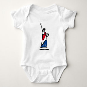 Body Para Bebê Estátua da Liberdade NY Vermelho Branco e Azul