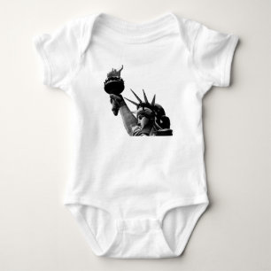 Body Para Bebê Estátua da Liberdade Preto e Branco