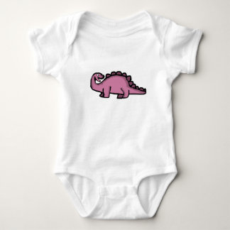 Body Para Bebê Estegossauro Dinossauro Rosa Fofo