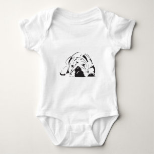 Body Para Bebê Estêncil britânico do buldogue