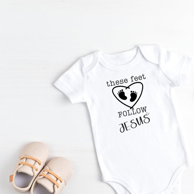 Body Para Bebê Estes pés seguem Jesus (These Feet Follow Jesus Baby Outfit)