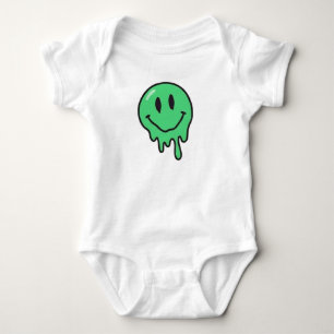 Body Para Bebê Estética de Rosto Sorridente Verde Derretido Tripp