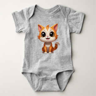 Body Para Bebê Estilo de Cartoon de Gato Laranja Bonito - 89738