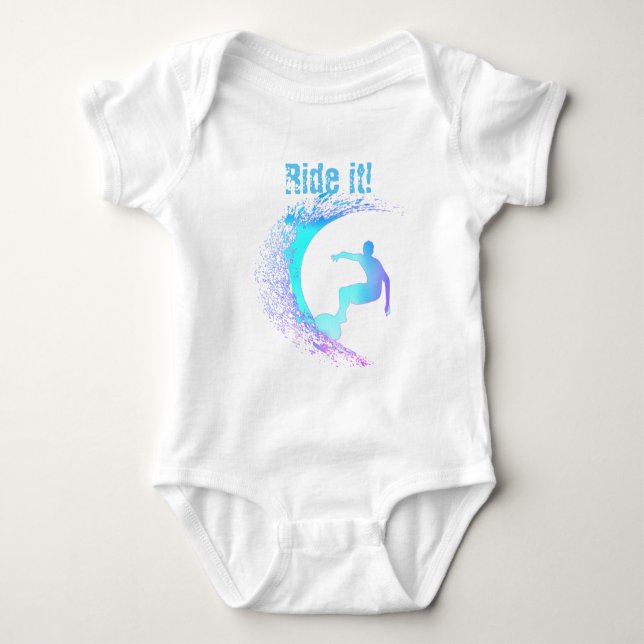 Body Para Bebê Estilo de Grafite de Surfer (Frente)