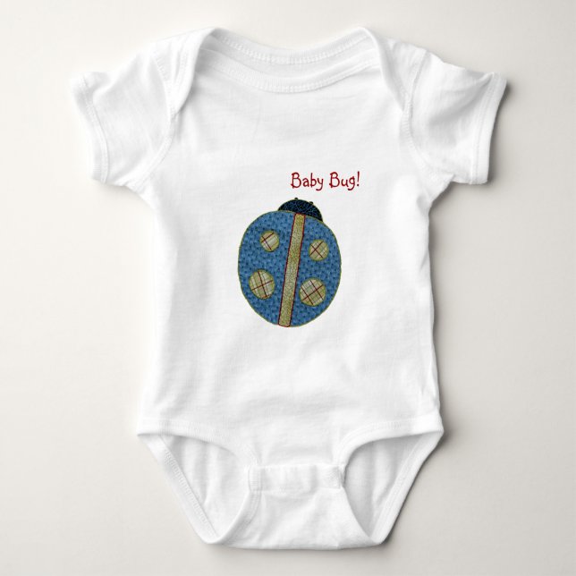 Body Para Bebê Estilo de País Gelado Inseto Azul Ladybug (Frente)