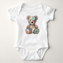 Estilo de Patchwork Bear & Heart Motif