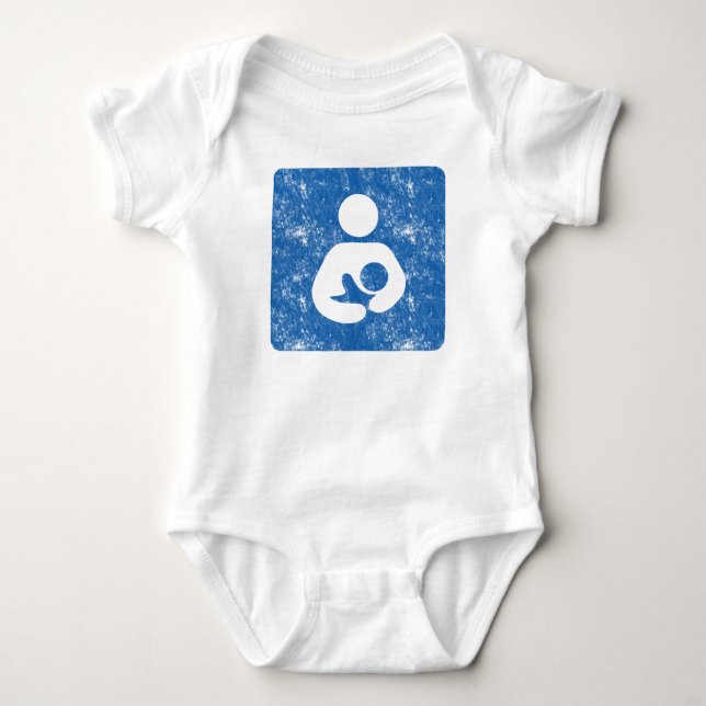 Body Para Bebê Estilo Letterpress com Ícone de Aleitamento Textur (Frente)