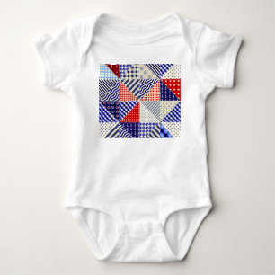 Body Para Bebê Estilo Náutico Triângulo com Patchwork Retroativa