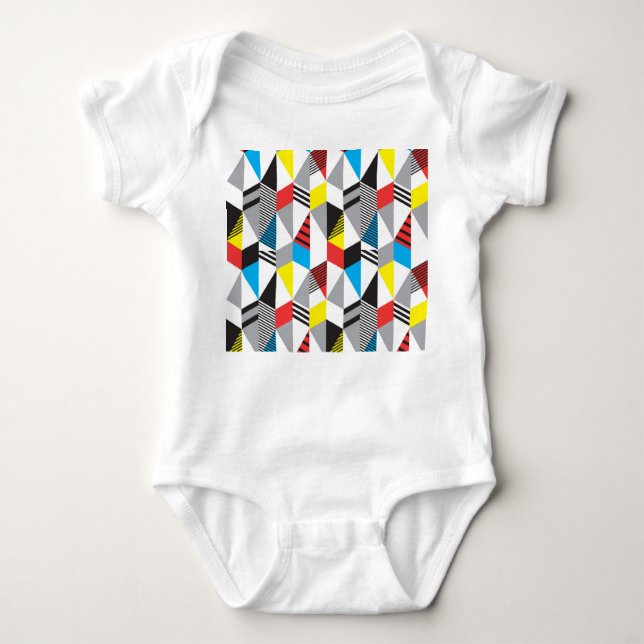 Body Para Bebê Estilo Retro Bauhaus: Abstrato sem costura (Frente)