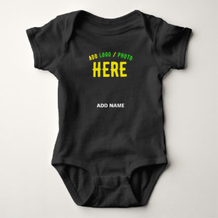 BODY PARA BEBÊ ESTILOSO MODERNO PERSONALIZÁVEL PRETO MARCA VERIFI