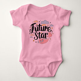 Body Para Bebê Estrela do Futuro - Design de Bump de Bebê Whimsic