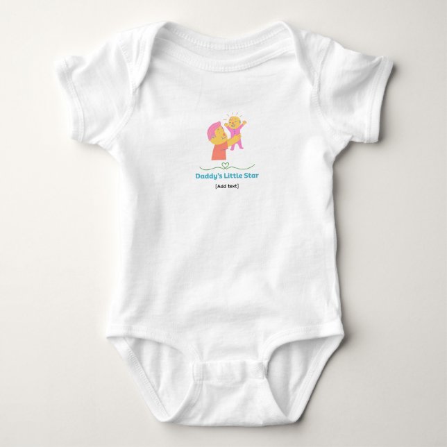 Body Para Bebê Estrela do Papai - Pai e Bebê Fofos  (Frente)