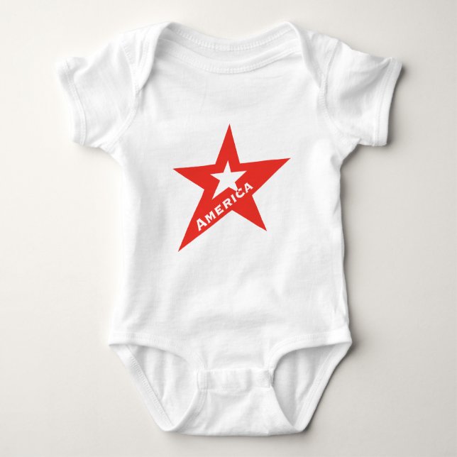 Body Para Bebê Estrela dos EUA (Frente)