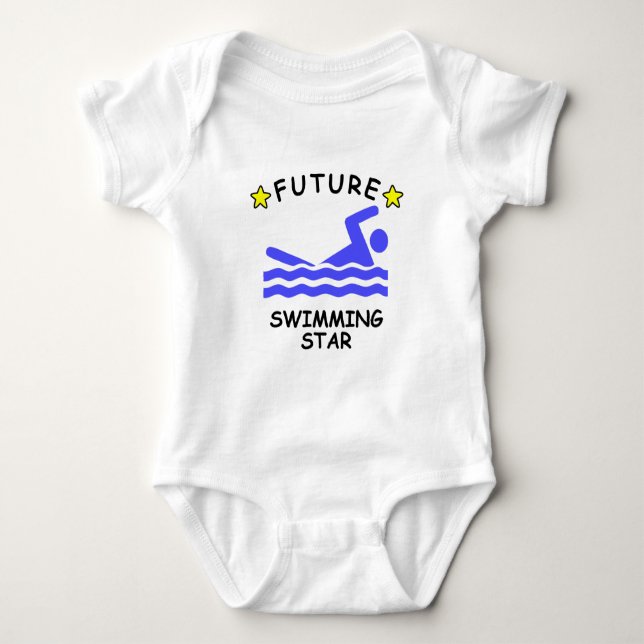 Body Para Bebê Estrela futura da natação (Frente)