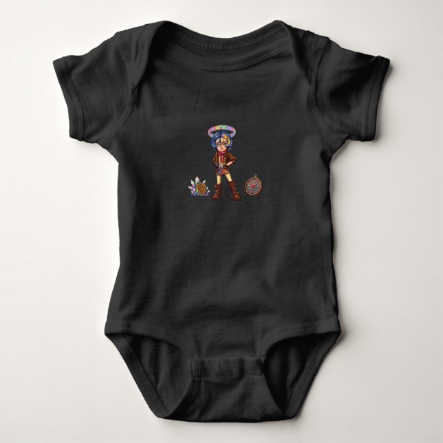 Body Para Bebê Eternal Voyager: Cele bordada (Frente)