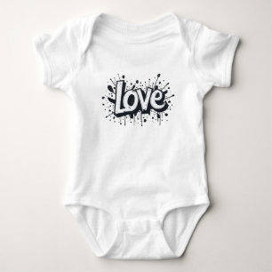 Body Para Bebê Etiqueta de amor monocromática