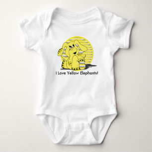 Body Para Bebê Eu adoro elefantes amarelos