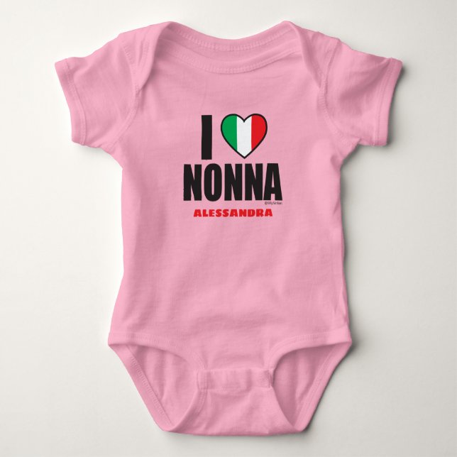 Body Para Bebê EU ADORO NENHUMA Fita De Bebê Rosa personalizada (Frente)