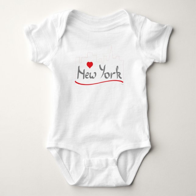 Body Para Bebê Eu adoro Nova Iorque, Nova Iorque (Frente)