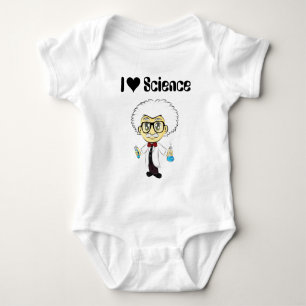Body Para Bebê Eu amo a ciência com cientista