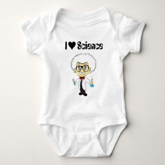 Body Para Bebê Eu amo a ciência com cientista