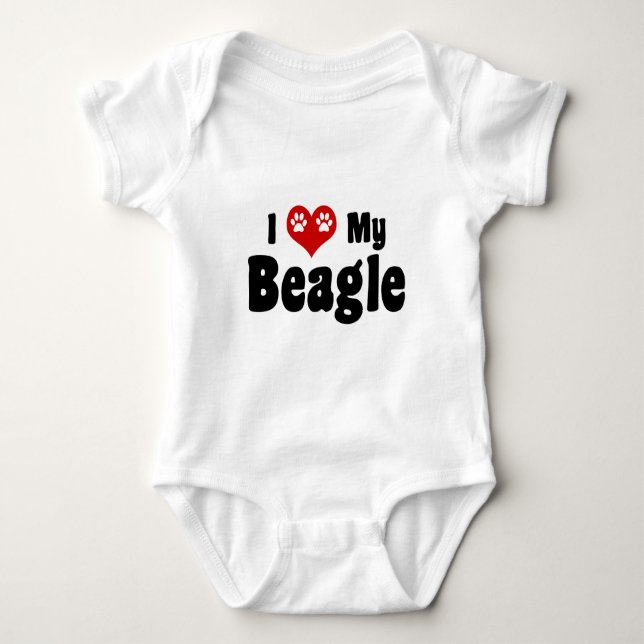 Body Para Bebê Eu Amo A Minha Beagle (Frente)