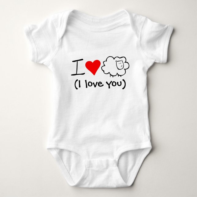Body Para Bebê Eu amo a ovelha (você (Frente)