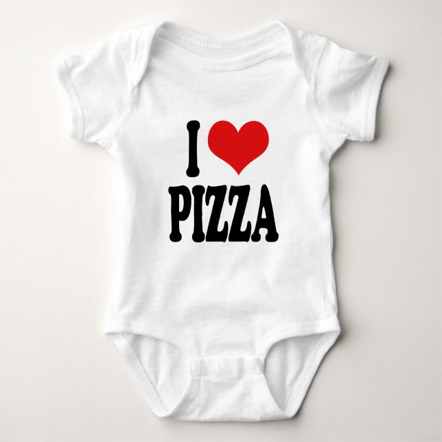 Body Para Bebê Eu amo a pizza (Frente)