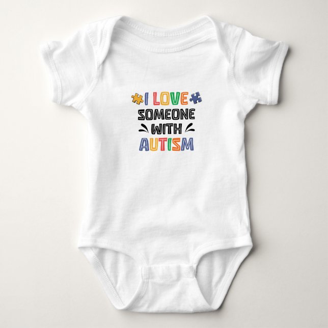 Body Para Bebê Eu Amo Alguém com Autismo (Frente)