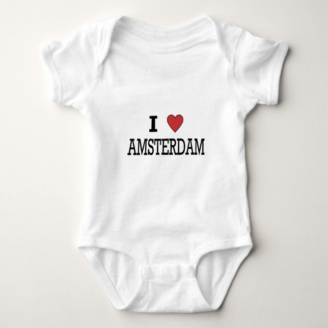 Body Para Bebê Eu amo Amsterdão (Frente)