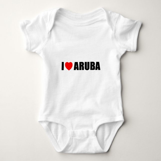Body Para Bebê Eu amo Aruba (Frente)