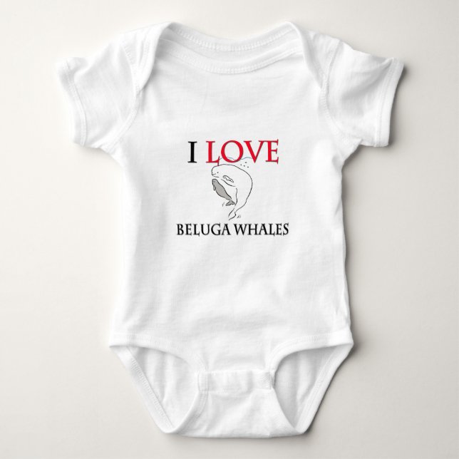 Body Para Bebê Eu amo baleias da beluga (Frente)