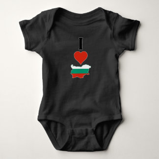 Body Para Bebê Eu Amo Bulgária Vertical I Heart Country Flag Map