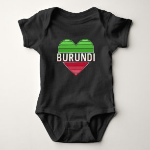 Body Para Bebê Eu Amo Burundi, Coração Burundi