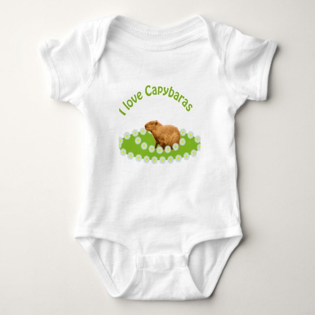 Body Para Bebê Eu amo Capybaras (Frente)