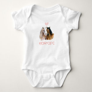 Body Para Bebê Eu Amo Cavalos Retrato