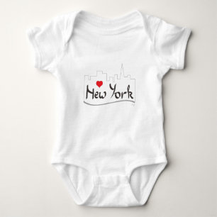 Body Para Bebê Eu amo (coração) New York, New York