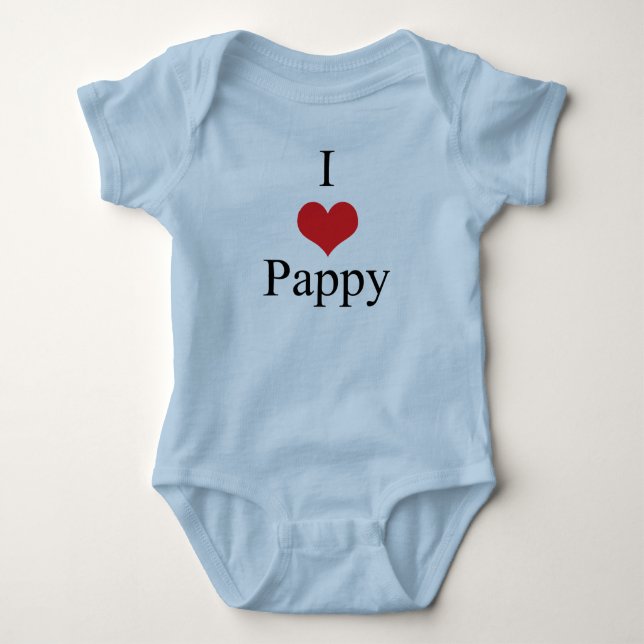 Body Para Bebê Eu amo (coração) Pappy (Frente)