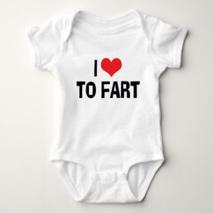 Body Para Bebê Eu Amo Coração Para Peidar - Humor de Peido Engraç