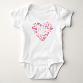 Body Para Bebê Eu amo corações da Mia em rosa