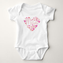 Body Para Bebê Eu amo corações Mila em rosa