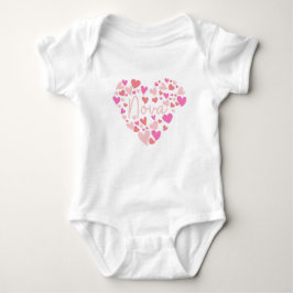 Body Para Bebê Eu amo corações Nova em rosa