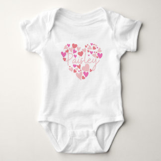 Body Para Bebê Eu amo corações Paisley em rosa