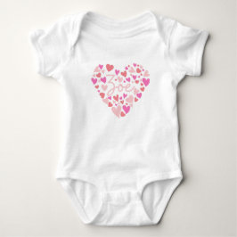 Body Para Bebê Eu amo corações Zoe em rosa