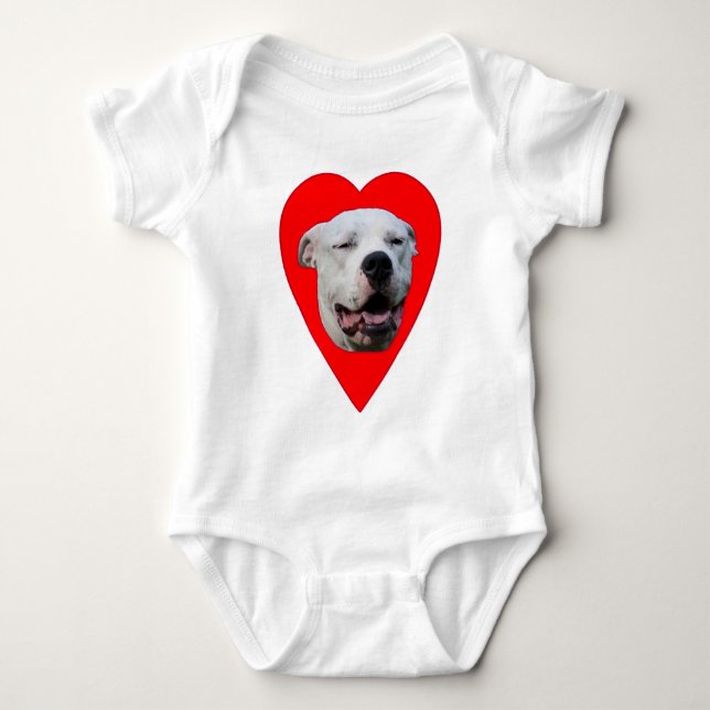 Body Para Bebê Eu Amo Dogo Argentinos (Frente)