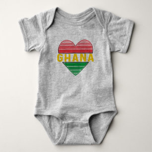 Body Para Bebê Eu Amo Gana, Coração Gana
