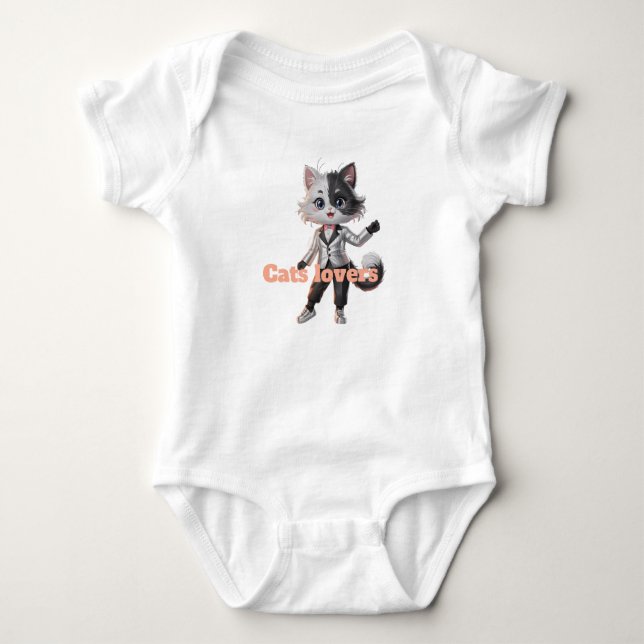 Body Para Bebê Eu amo gato (Frente)