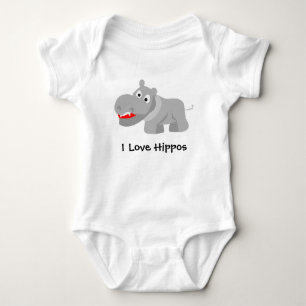 Body Para Bebê Eu Amo Hipopótamos