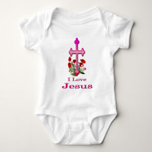 Body Para Bebê Eu amo Jesus design 2